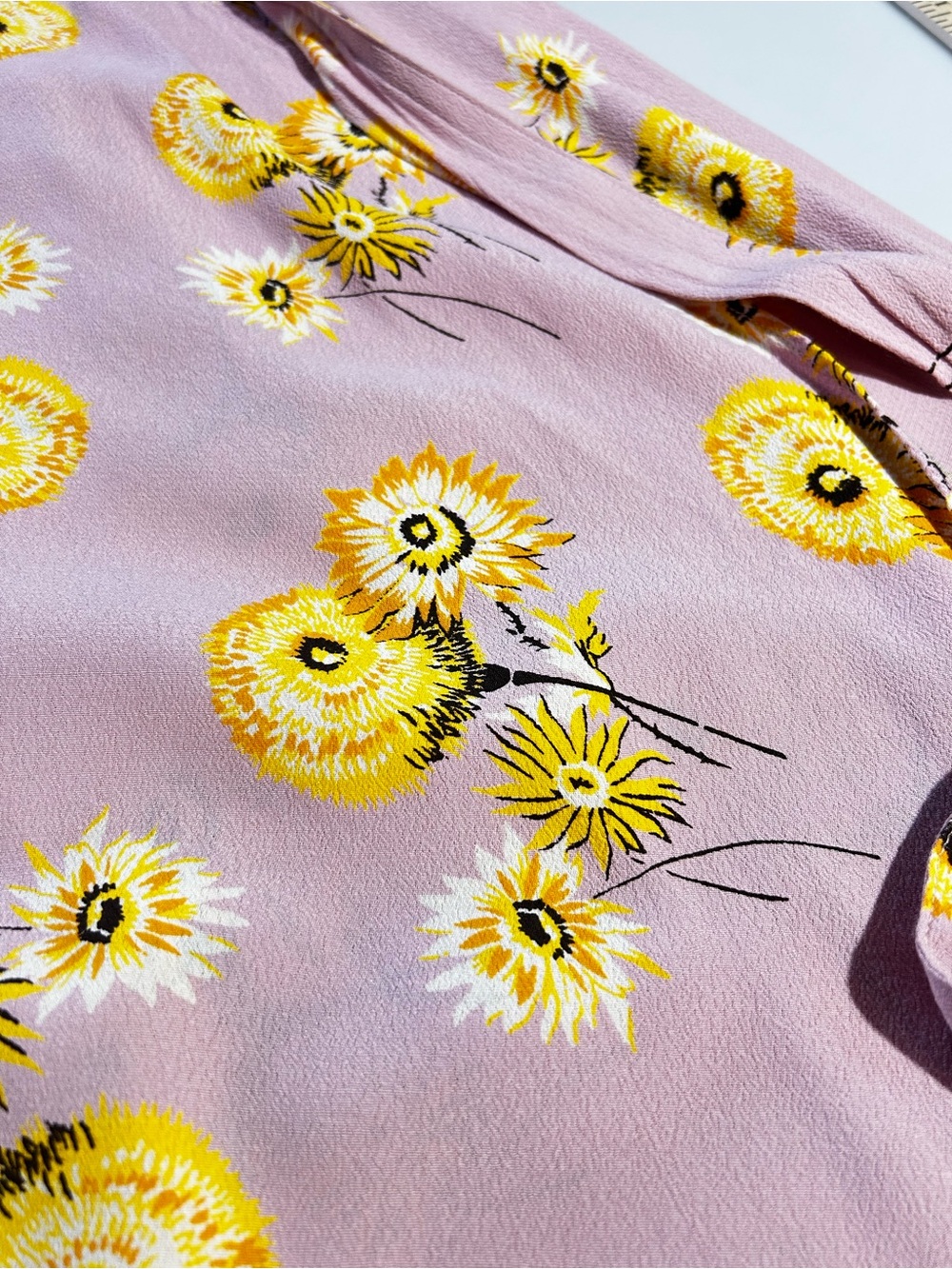 Madewell Dutch Dandelions Wrap Midi Skirt in Wisteria Dove Size 12